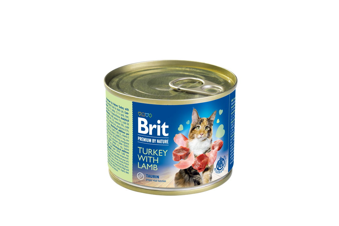 Brit Premium by Nature Turkey with Lamb - консерва за котки с пуешко и агнешко месо 200 гр