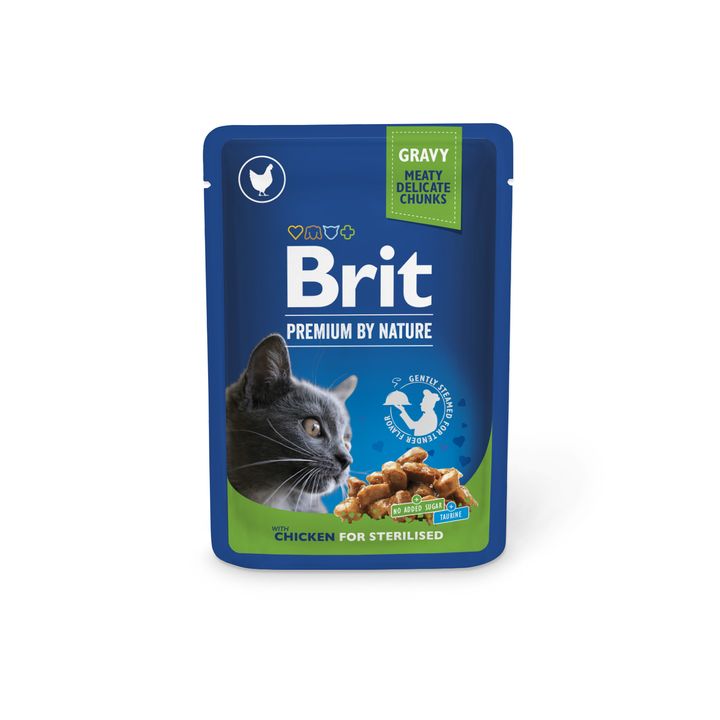 Brit Premium Chicken for Sterilised - пауч за кастрирани котки с пилешко месо 100 гр