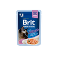 Brit Premium by Nature Fillets in Gravy with Salmon For Sterilised - пауч за кастрирани котки със сьомга в сос 85 гр