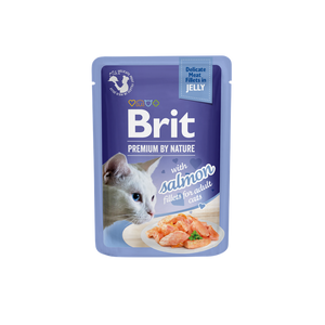 Brit Premium by Nature Fillets in Jelly with Salmon - пауч за котка със сьомга в желе 85 гр