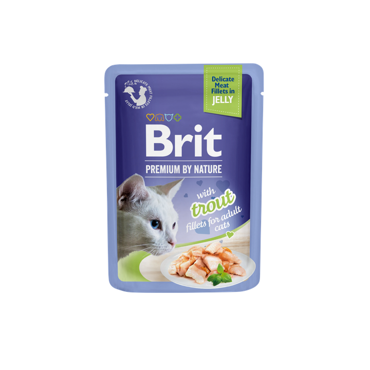 Brit Premium Cat Delicate Fillets in Jelly with Trout - филета с пъстърва в желе 85 гр