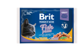 Brit Fish Plate - мултиопаковка паучове за котки с риба треска, сьомга и пъстърва 4 х 100 гр