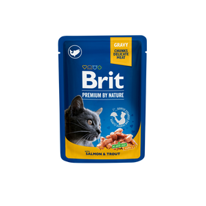 Brit Salmon and Trout - пауч за котки със сьомга и пъстърва 100 гр