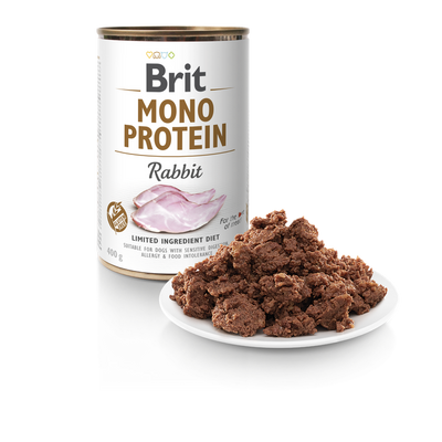 Brit Mono Protein Rabbit - монопротеинова консерва за кучета със заешко месо 400 гр
