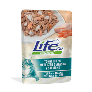 Life Cat Natural Tuna Pollock Salmon - с филе от риба тон, мерлуза, сьомга 70 грама