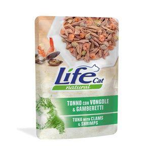 Life Cat Natural Tuna Clams Shrimps - с филе от риба тон миди и скариди 70 грама