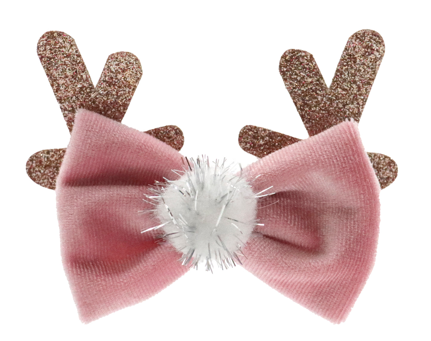 Croci Clip Xmas Pink Horns - коледни фибички за куче 2 бр