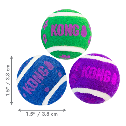 KONG Cat Active Tennis Balls with Bells - тенис топки с звънче за котки 3 бр