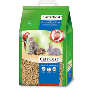 Cats Best Universal Strawberry - натурална постелка с аромат на ягоди, за котки и малки животни 10 литра