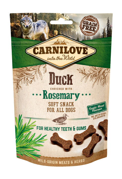 Carnilove Dog Semi Moist Snack Duck enriched with Rosemary - меко лакомство с патешко месо и розмарин 200 гр