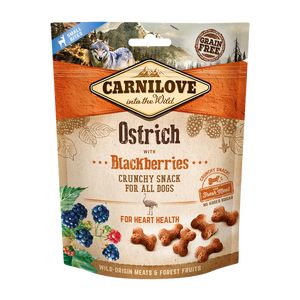 Carnilove Dog Crunchy Snack Ostrich with Blackberries with fresh meat - хрупкаво лакомство с щраусово месо и къпини 200 гр