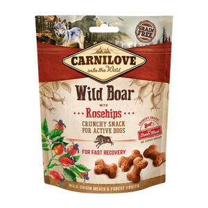 Carnilove Dog Crunchy Snack Wild Boar with Rosehips with fresh meat - хрупкаво лакомство с дива свиня и шипка 200 гр