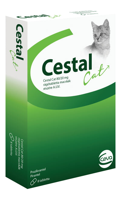Ceva Cestal Cat - дъвчащи обезпаразитяващи таблетки за котки, 8 броя таблетки