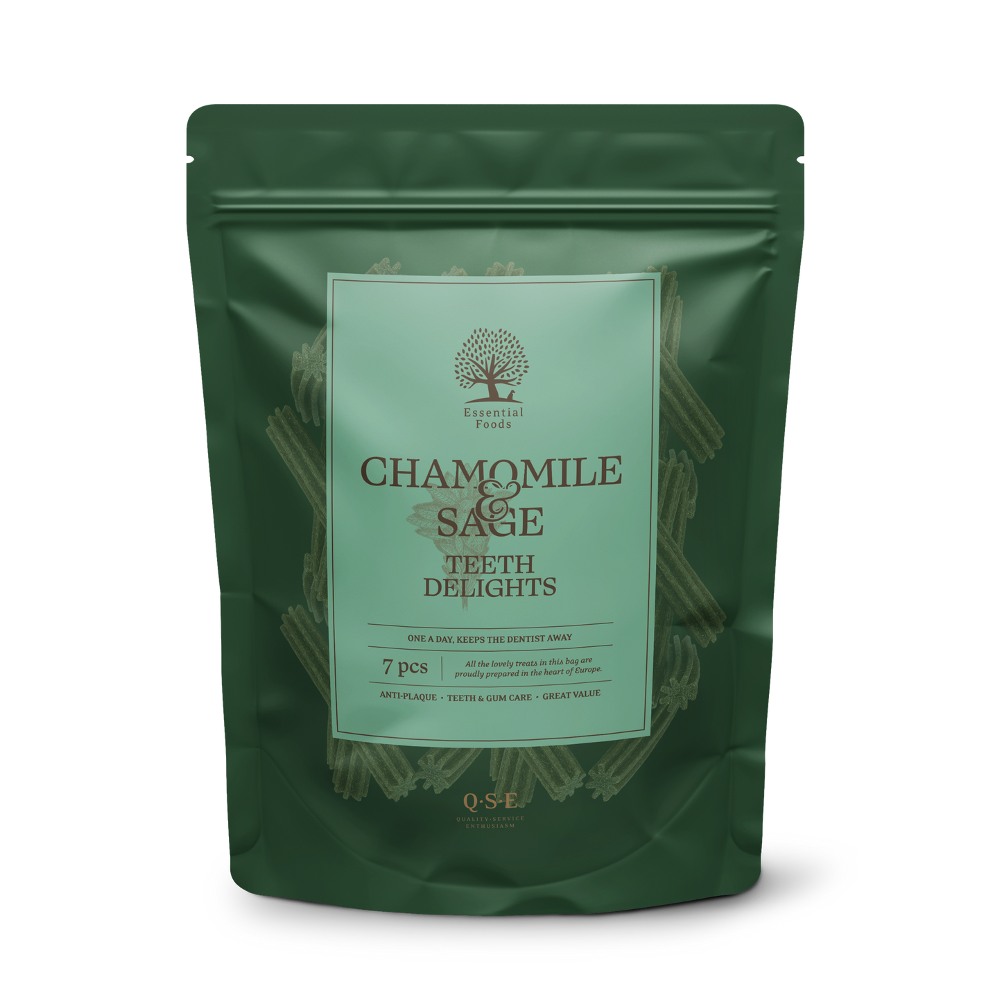Essential Chamomile and Sage Teeth Delights - дентални лакомства за куче 250 гр