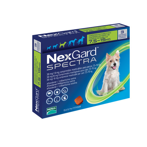 NexGard Spectra - противопаразитни таблетки за кучета, 3 броя