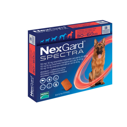 NexGard Spectra - противопаразитни таблетки за кучета от 30 до 60 кг, 3 броя