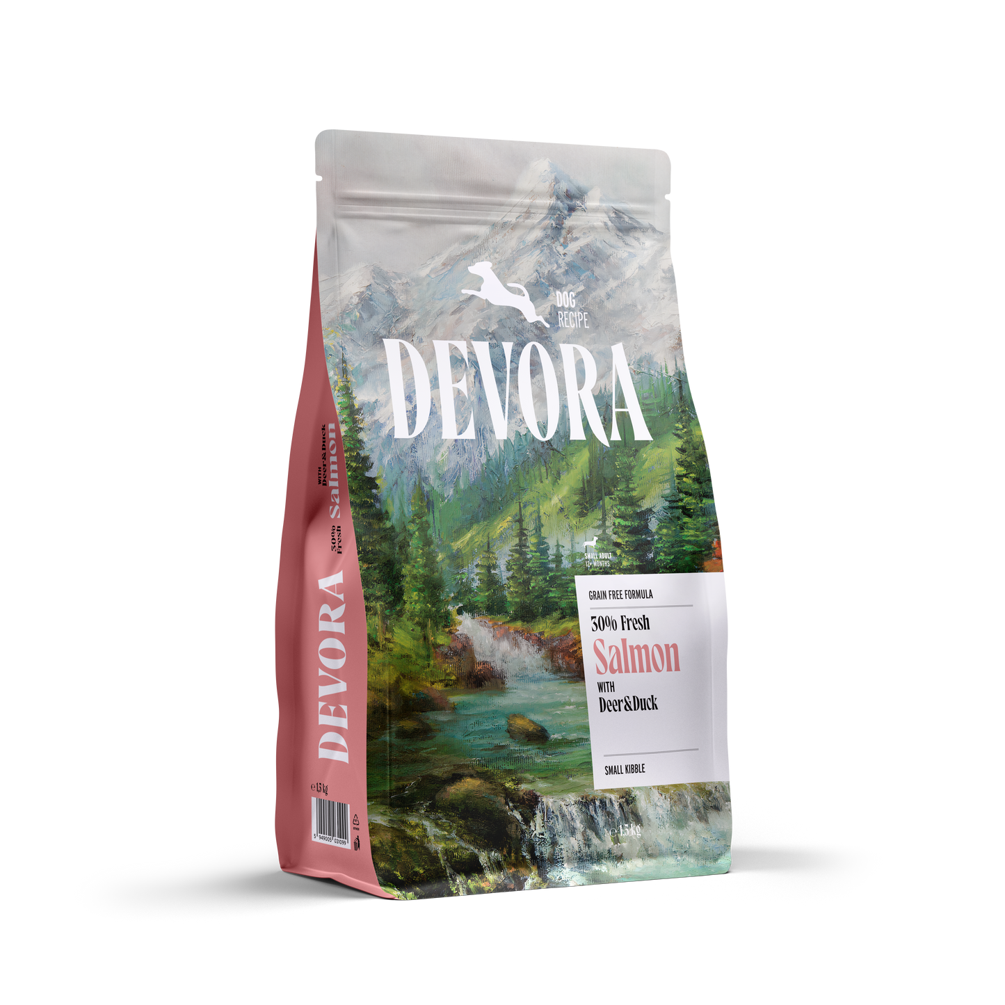 Devora Dog Adult Mini Deer and Salmon - суха храна за кучета от малки породи с еленско и сьомга