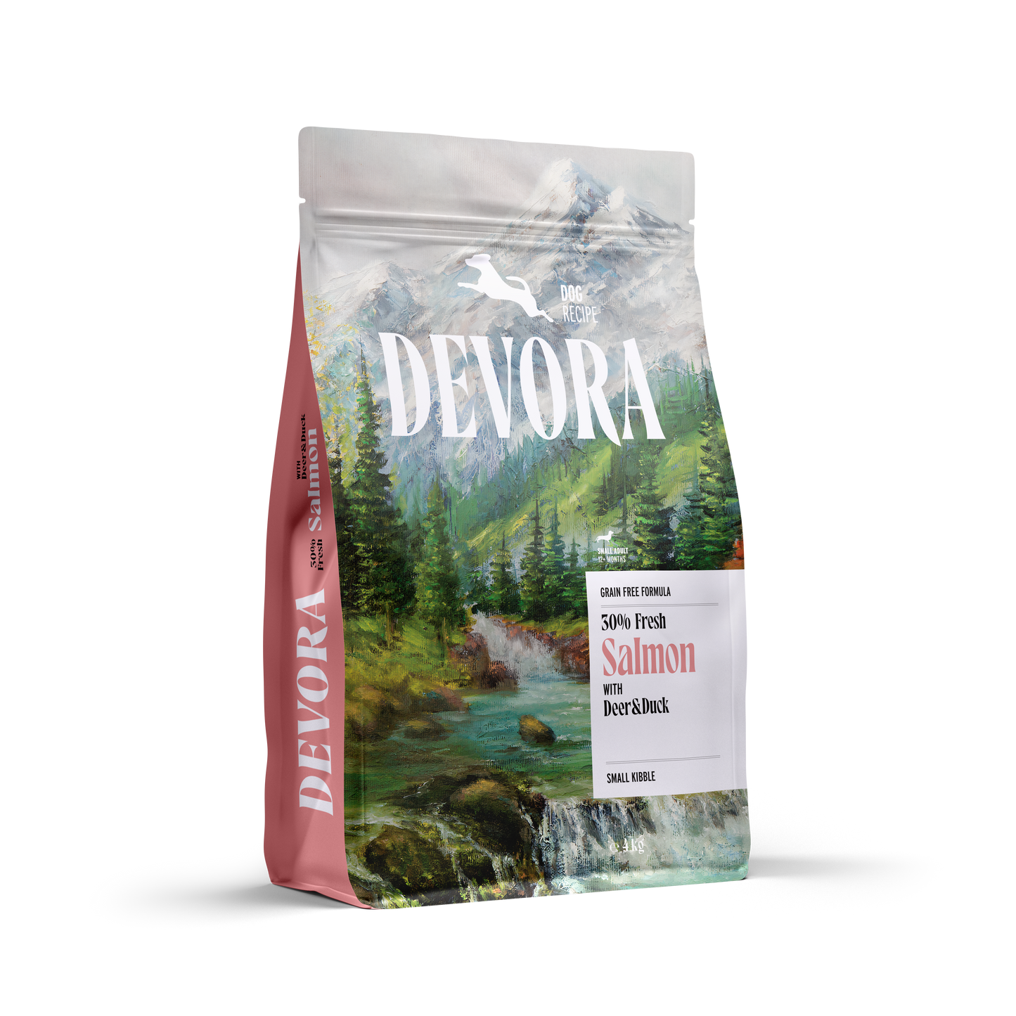 Devora Dog Adult Mini Deer and Salmon - суха храна за кучета от малки породи с еленско и сьомга