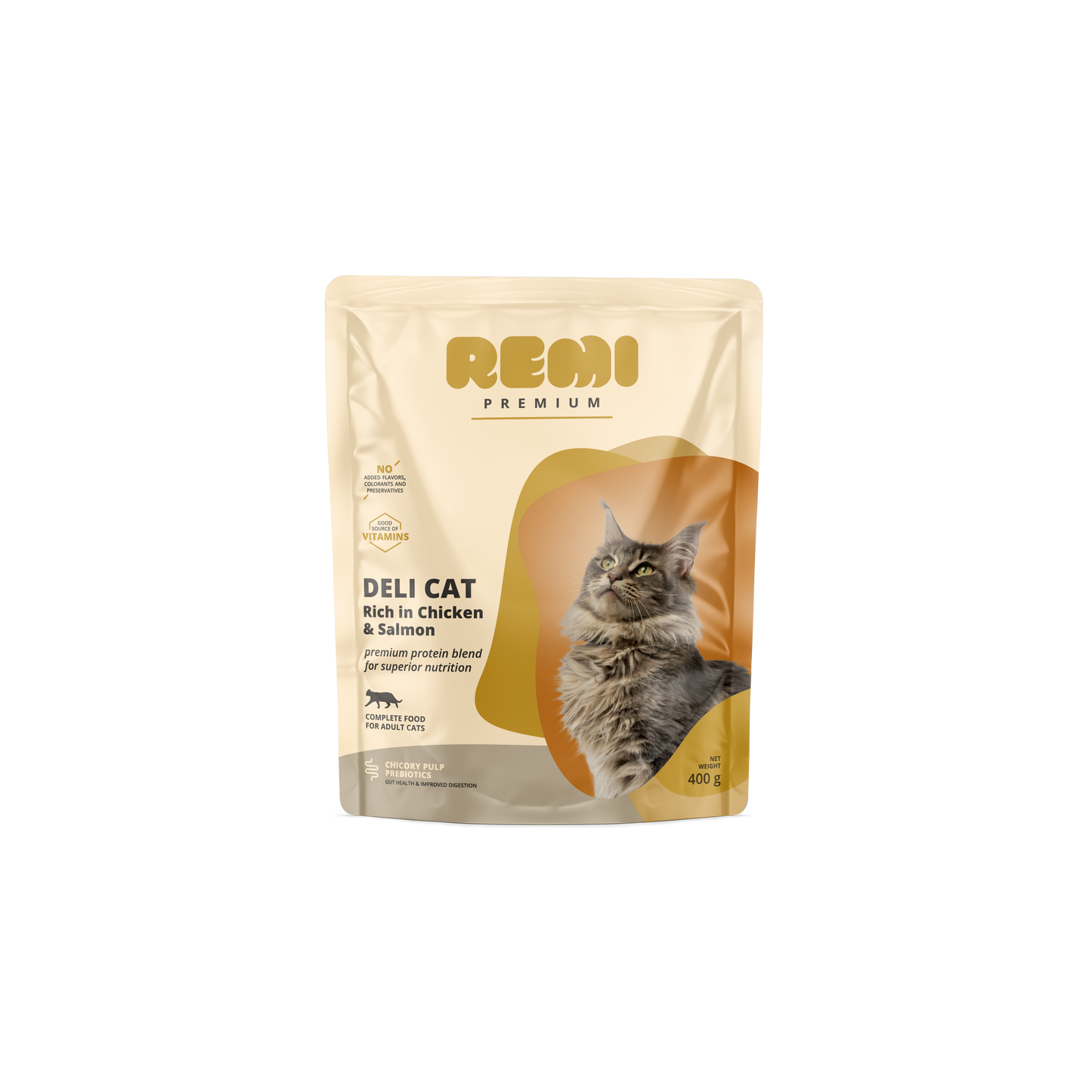 Remi Premium Deli Cat Chicken and Salmon - суха храна за котки с пилешко и сьомга