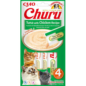 Inaba Churu Тuna with Chicken - кремообразно лакомство с риба тон и пилешко 4 х 14 гр