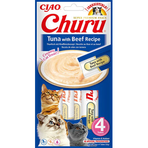 Inaba Churu Tuna with Beef - кремообразно лакомство с риба тон и говеждо 4 х 14 гр