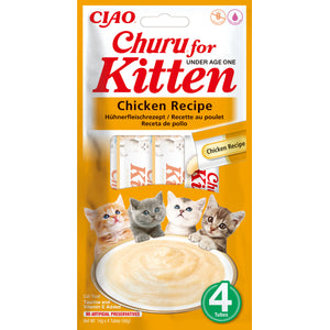 Inaba Churu Kitten Chicken - кремообразно лакомство за котенца с пиле 4 х 14 гр