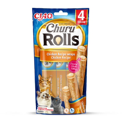 Inaba Churu Rolls Chicken - меки пръчици с пълнеж от пилешко 4 х 10 гр
