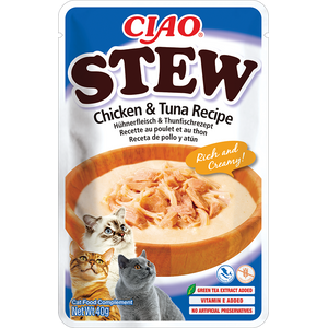 Inaba Ciao Stew Chicken and Tuna - пауч с пилешко месо и риба тон в бульон 40 гр