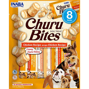 Inaba Churu Bites Chicken - лакомство за куче с пилешко месо 8 х 12 гр