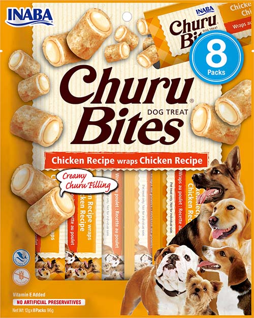 Inaba Churu Bites Chicken - лакомство за куче с пилешко месо 8 х 12 гр