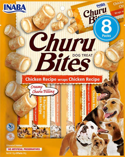 Inaba Churu Bites Chicken - лакомство за куче с пилешко месо 8 х 12 гр