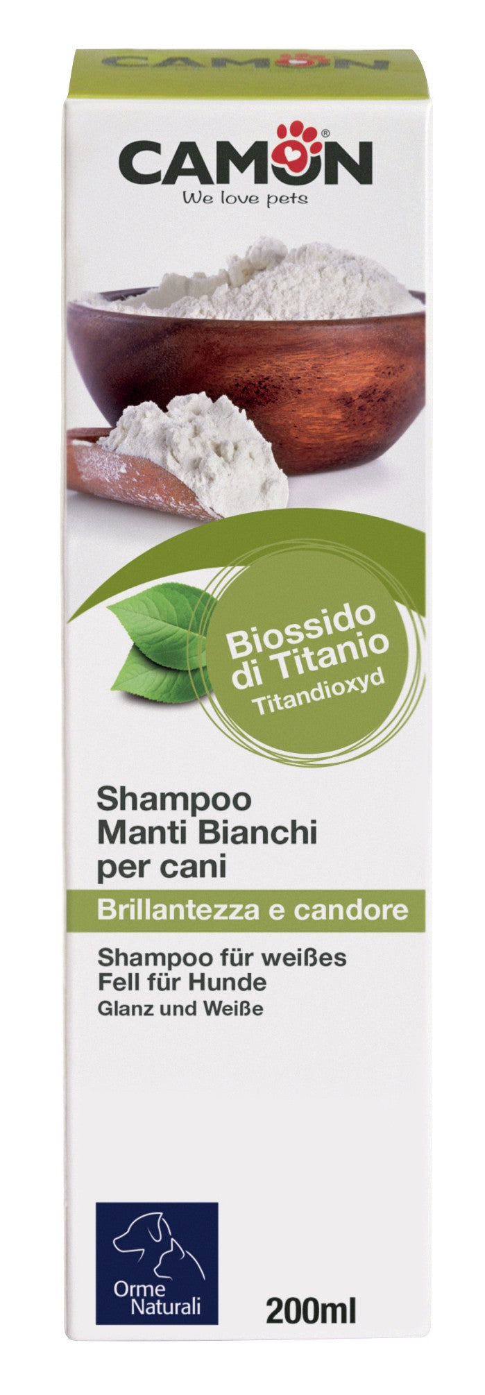 Camon Ormenaturali Shampoo for White Coats - шампоан за бяла козина с титанов диоксид 200 мл