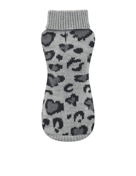Nayeco Grey Leopard Knitted Sweater - пуловер за кучета 40 см