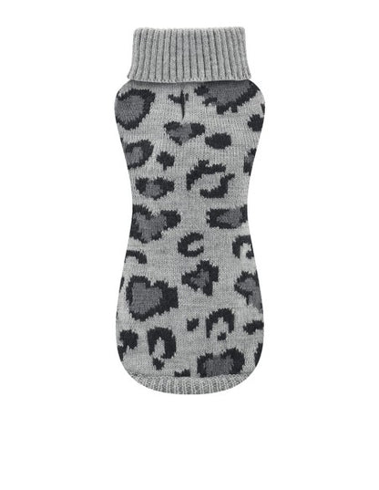 Nayeco Grey Leopard Knitted Sweater - пуловер за кучета 30 см