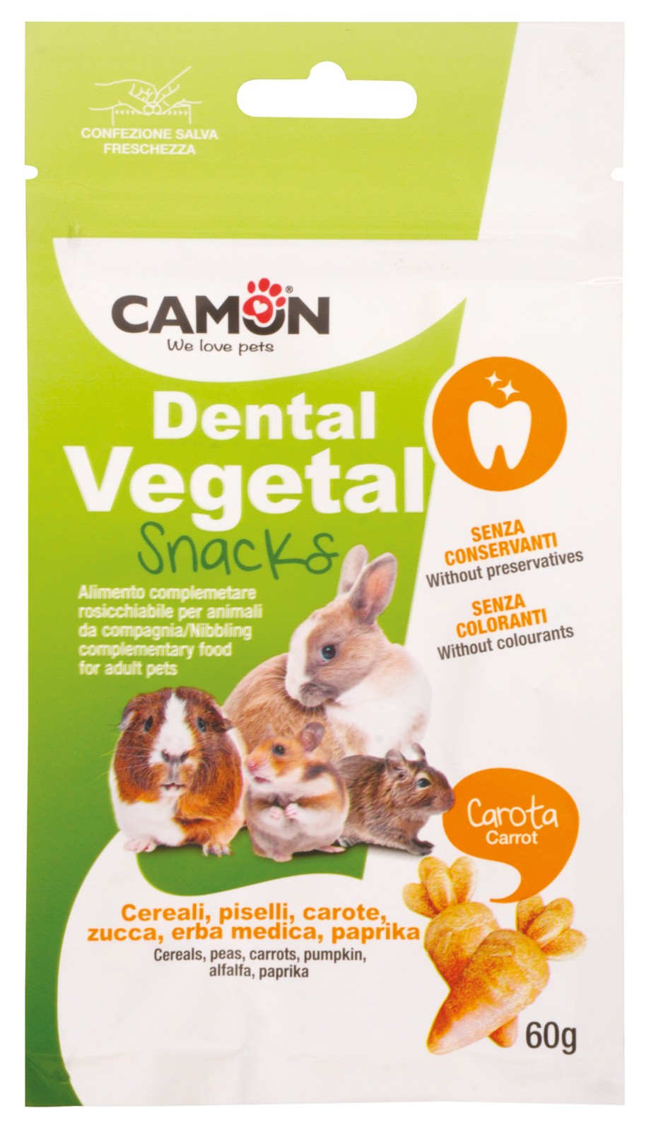 Camon Carrots - лакомство за гризачи 60 гр