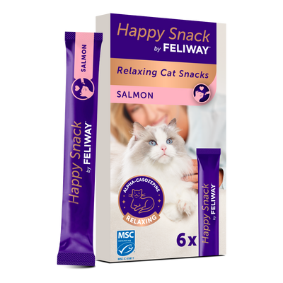Feliway Happy Snack - лакомство за котки с успокояващо действие с вкус на сьомга 6 бр