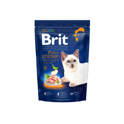Brit Premium by Nature Cat Indoor Chicken - суха храна с пилешко месо за котки отглеждани на закрито