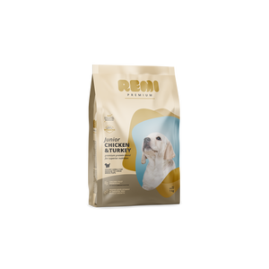 Remi Premium Junior Medium and Large Breed Chicken and Turkey - суха храна за кученца от средни породи с пилешко и пуешко месо