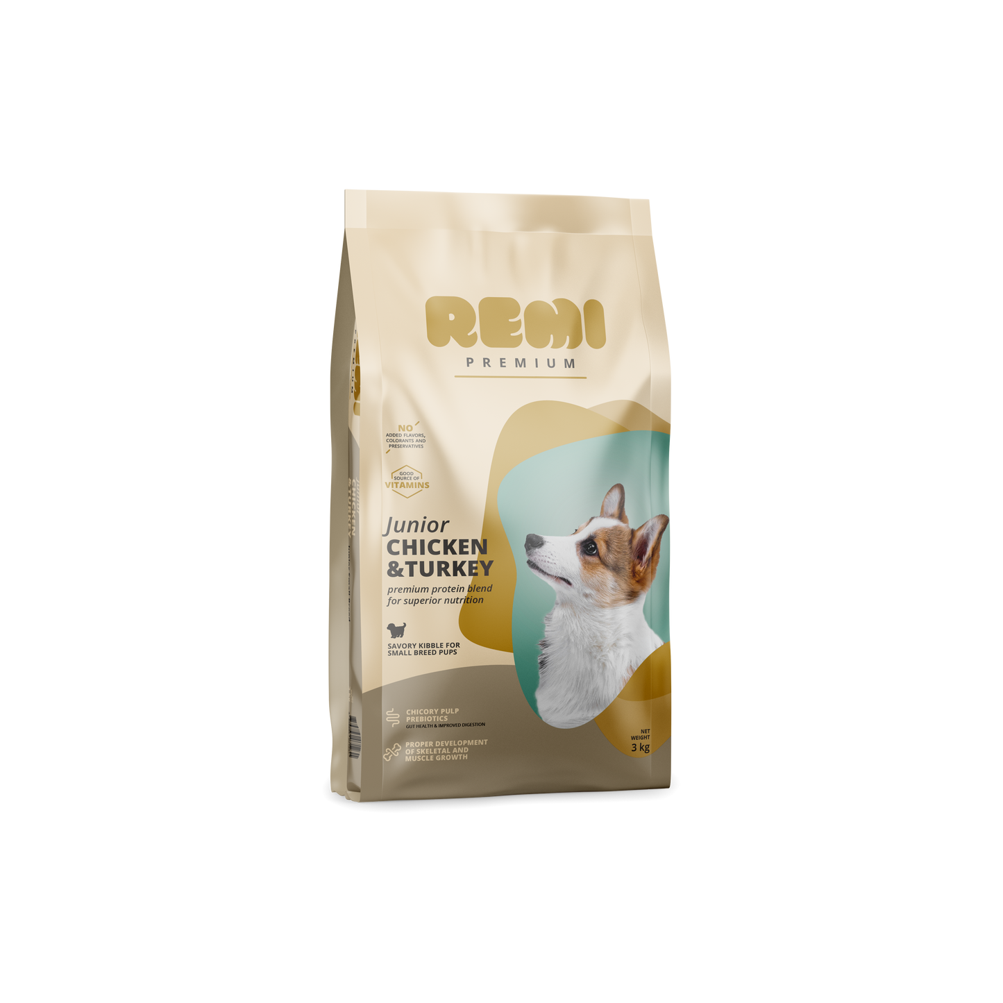 Remi Premium Junior Small Breed Chicken and Turkey - суха храна за кученца от малки породи с пилешко и пуешко месо