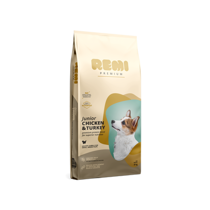 Remi Premium Junior Small Breed Chicken and Turkey - суха храна за кученца от малки породи с пилешко и пуешко месо