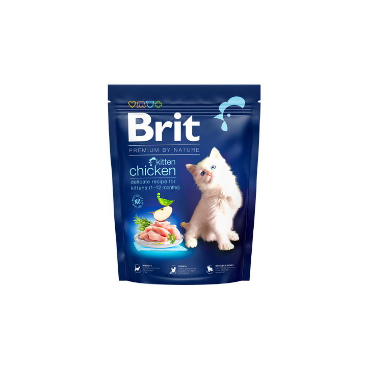 Brit Premium by Nature Cat Kitten Chicken - суха храна с пилешко месо за котенца