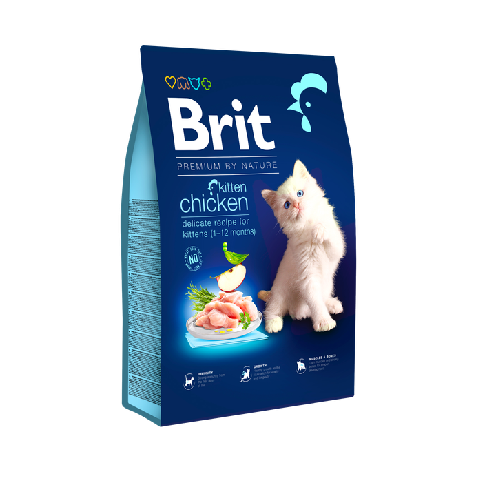 Brit Premium by Nature Cat Kitten Chicken - суха храна с пилешко месо за котенца