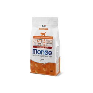 Monge Natural Superpremium Monoprotein Kitten Duck - пълноценна суха храна за котенца с патешко месо 1,5 кг