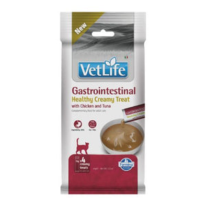 Vet Life Cat Gastrointestinal Creamy Treat with Chicken and Tuna - лечебни кремообразни лакомства за котки с храносмилателни проблеми 4 x 15 г