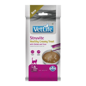 Vet Life Cat Struvite Creamy Treat with Chicken and Tuna - лечебни кремообразни лакомства за котки срещу струвитни уролити 4 x 15 г