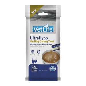 Vet Life Cat Ultrahypo Creamy Treat with Hydrolysed Salmon Protein - хипоалергенни лечебни лакомства за котки с алергии 4 x 15 г