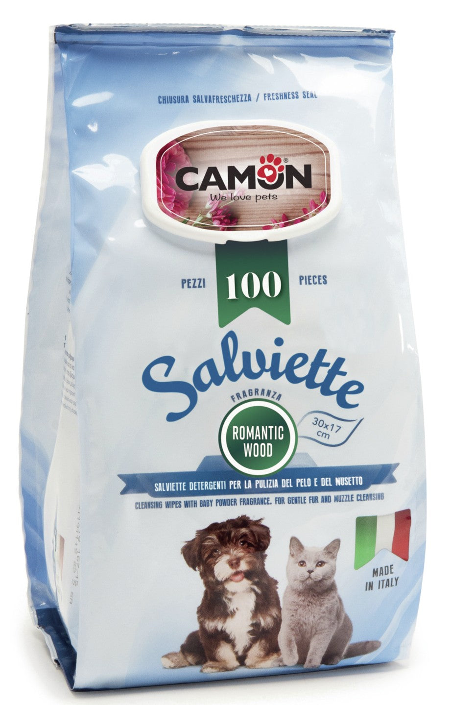 Camon Salviette - мокри кърпички за почистване с талк 100 броя