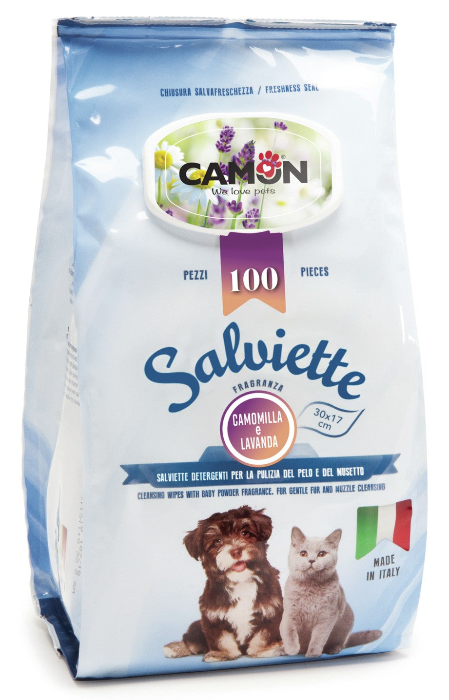 Camon Salviette - мокри кърпички за почистване с талк 100 броя