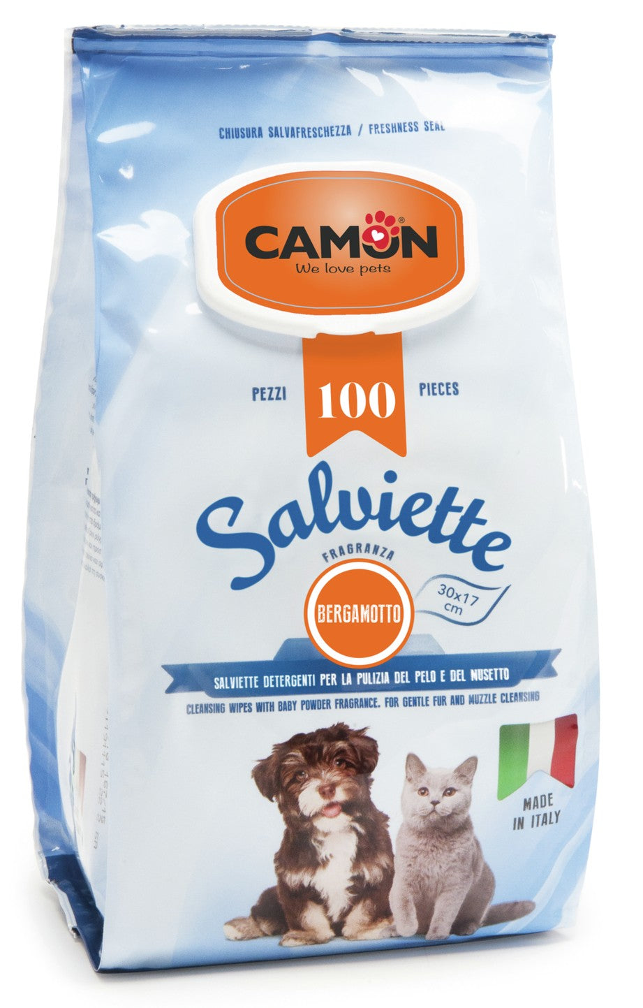 Camon Salviette - мокри кърпички за почистване с талк 100 броя