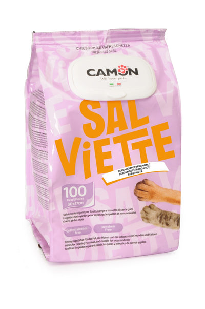 Camon Salviette - мокри кърпички за почистване с аромат на кехлибар 100 броя